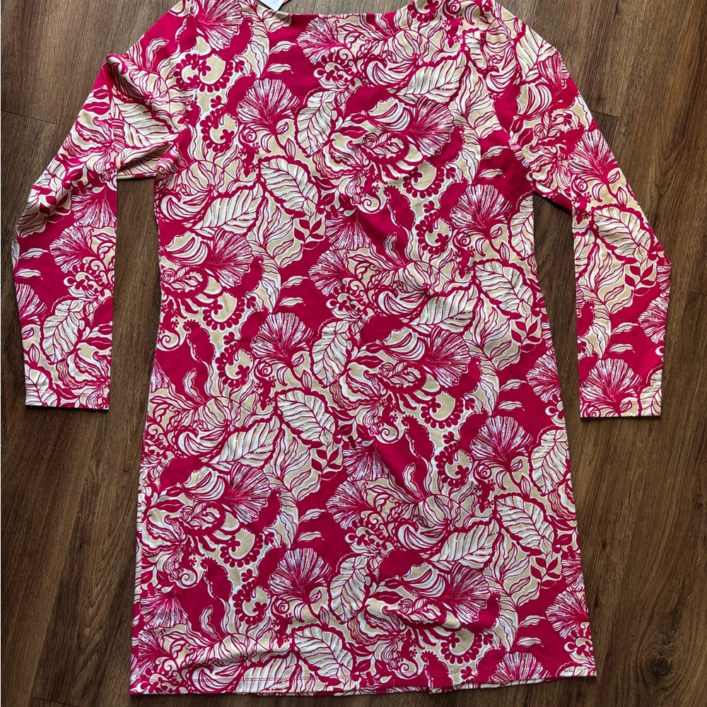 Lily Pulitzer Burgundy/Pink/Cream Maddox UPF50+ Dress - Picture 2 of 4